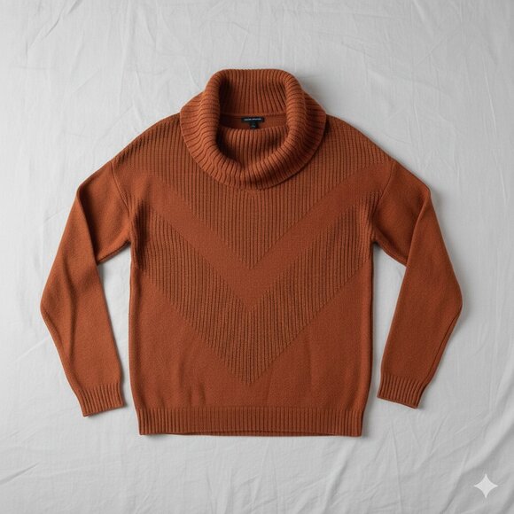 Banana Republic Oversized Chevron-Knit Cowl-Neck Sweater Women Size Large - Picture 1 of 8